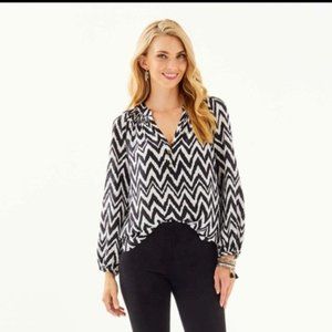 Lilly Pulitzer Elsa Top Onyx “Get Your Chev On”